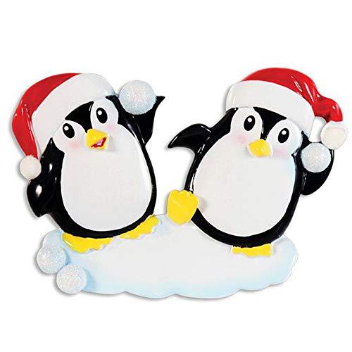Penguin Couple Personalized Ornament