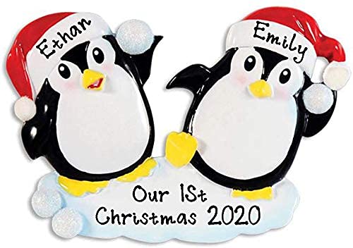 Penguin Couple Personalized Ornament