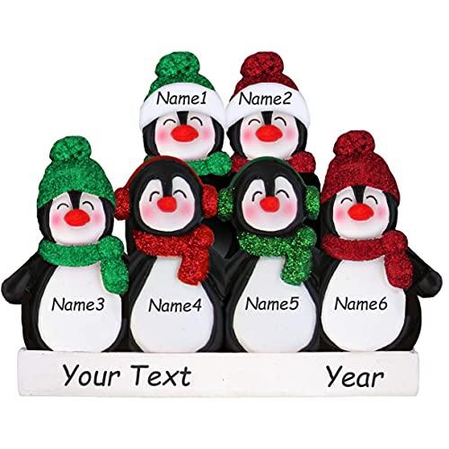 Penguin Family Personalized Ornament (Family of 6) Default Title