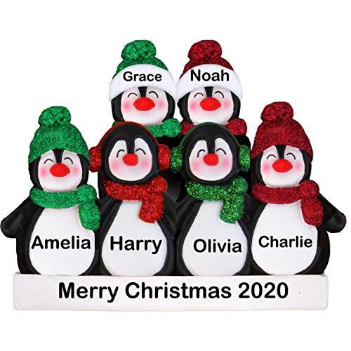 Penguin Family Personalized Ornament (Family of 6)