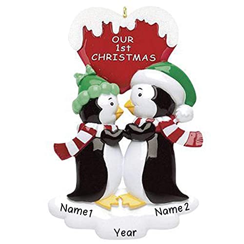Penguin Kisses - Words Couple Personalized Ornament Default Title