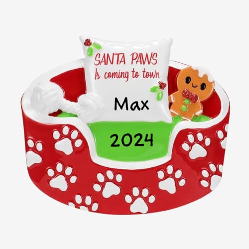 Personalized Animal Dog Bed Ornament