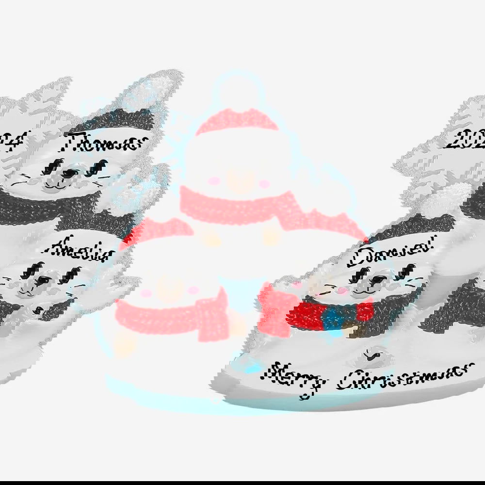 Personalized Arctic Seal Christmas Ornament (Family of 3)
