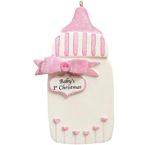 Personalized Baby Bottle Personalized Ornament (Pink)