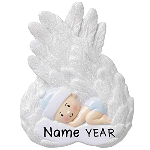 Personalized Baby Boy Angel Ornament Default Title