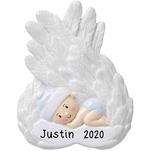 Personalized Baby Boy Angel Ornament