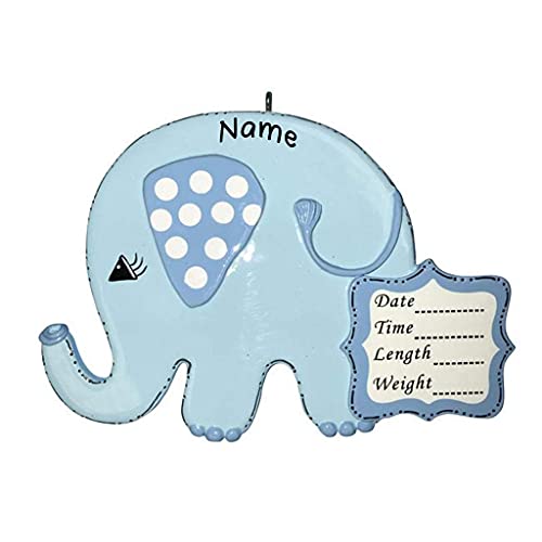 Personalized Baby Elephant (Blue) Ornament Default Title