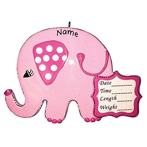 Personalized Baby Elephant (Pink) Ornament Default Title