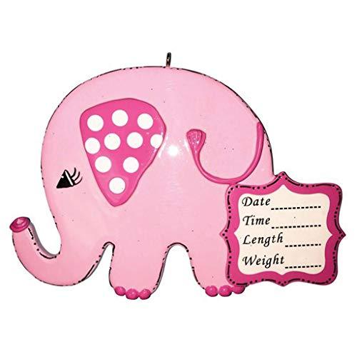 Personalized Baby Elephant (Pink) Ornament