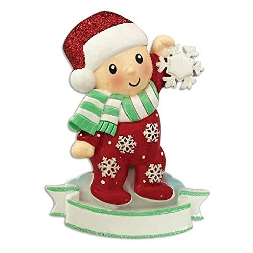 Personalized Baby`s 1st Christmas Ornament (Baby Red)