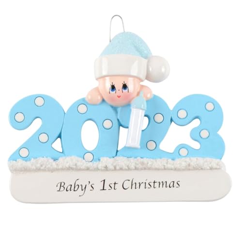 Personalized Baby’s First-New Christmas Ornament (Blue)
