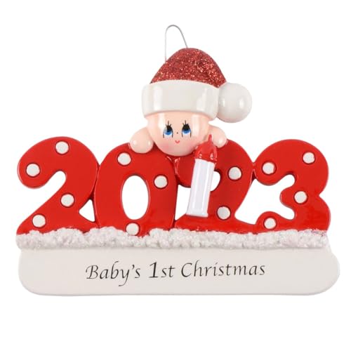 Personalized Baby’s First-New Christmas Ornament (Red)