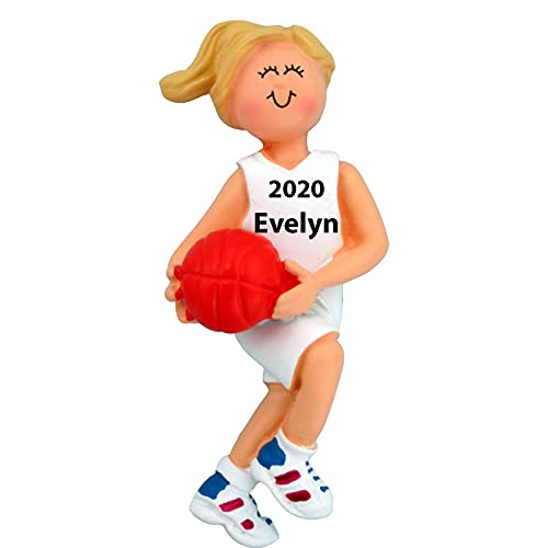 Personalized Basketball Ornament (Female Blonde)
