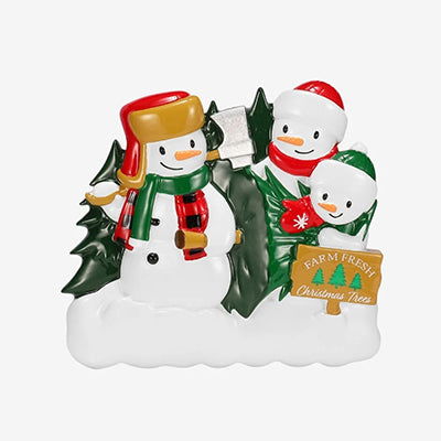 Personalized Christmas Tree Farm Christmas Ornament (Family of 3)