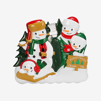 Personalized Christmas Tree Farm Christmas Ornament (Family of 4)