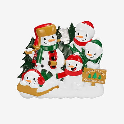 Personalized Christmas Tree Farm Christmas Ornament (Family of 5)