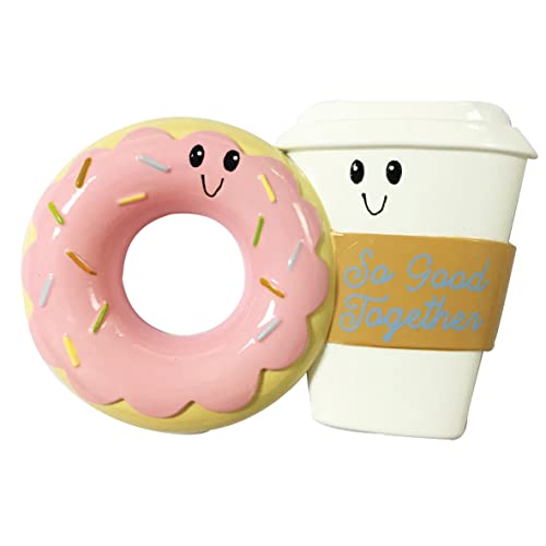 Personalized Coffee & Donut Couple Christmas Ornament