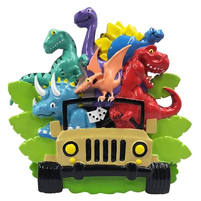 Personalized Dino Family of 6 Christmas Ornament