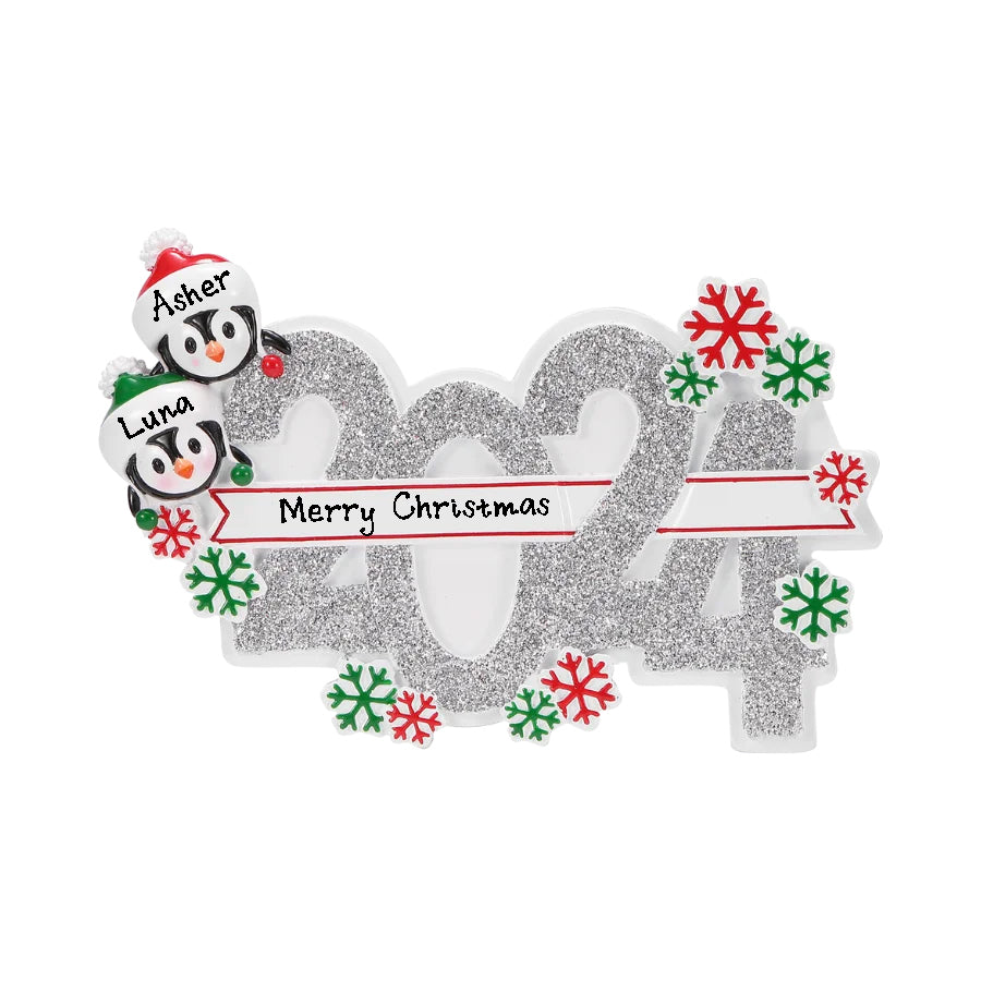Personalized Family Christmas Ornament (Family of 2)
