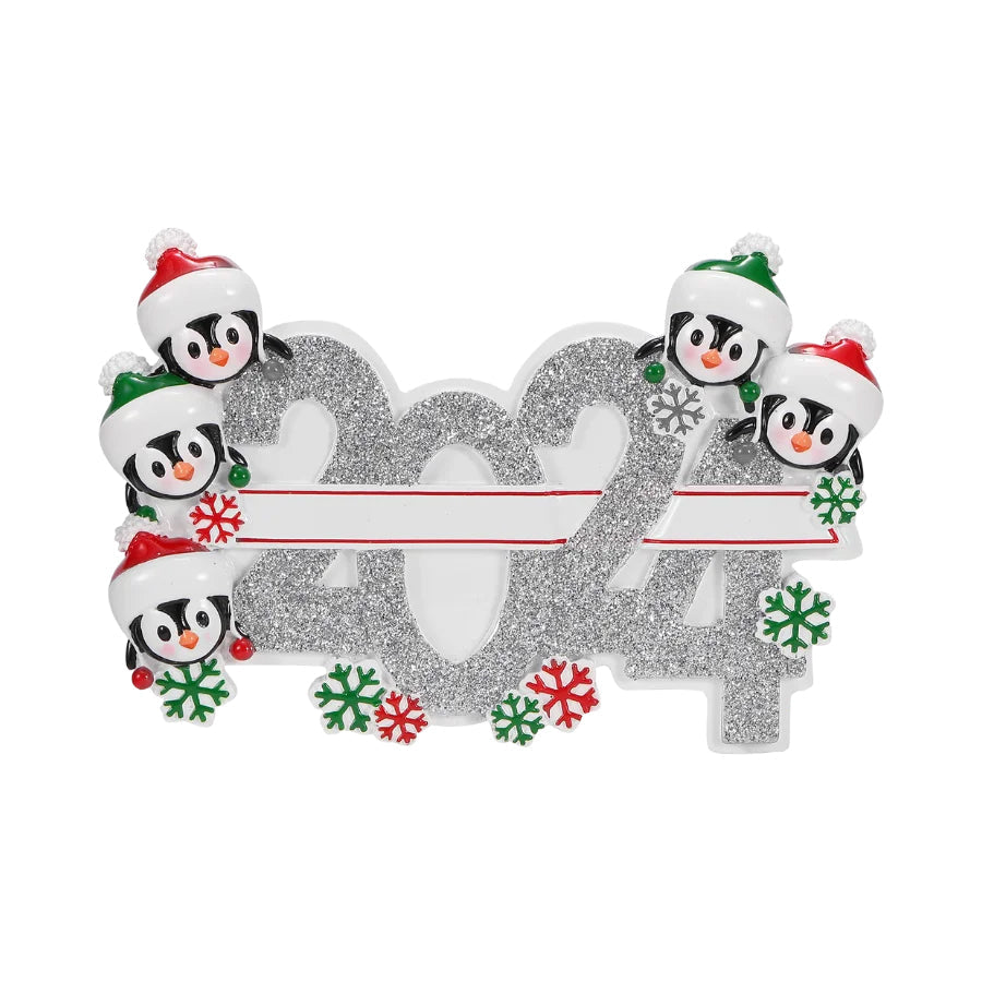 Personalized Family Christmas Ornament (Family of 5)