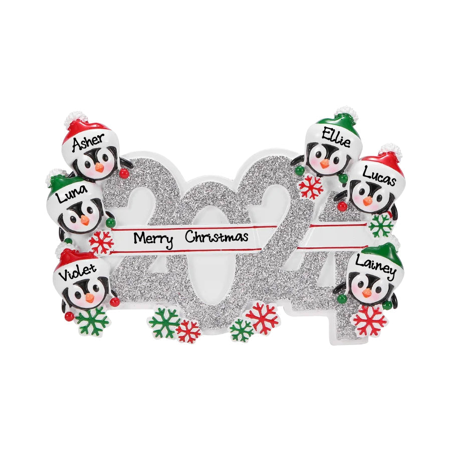 Personalized Family Christmas Ornament (Family of 6)