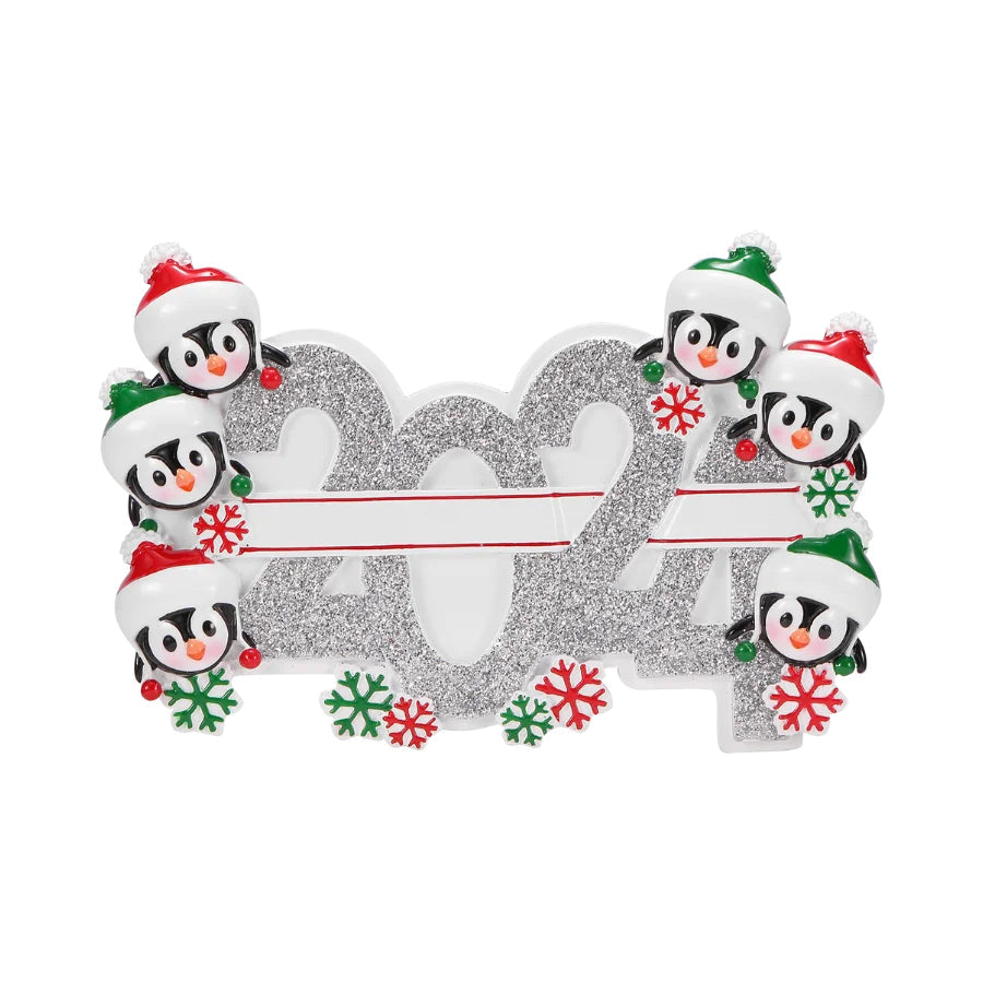 Personalized Family Christmas Ornament (Family of 6)
