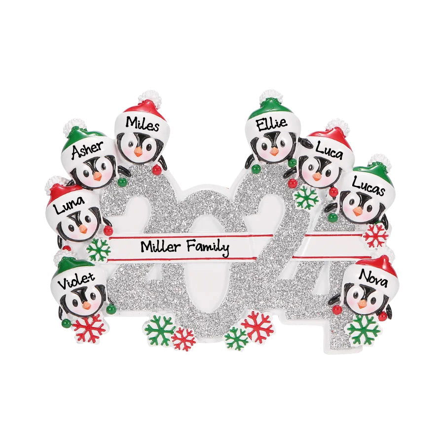 Personalized Family Christmas Ornament (Family of 8)