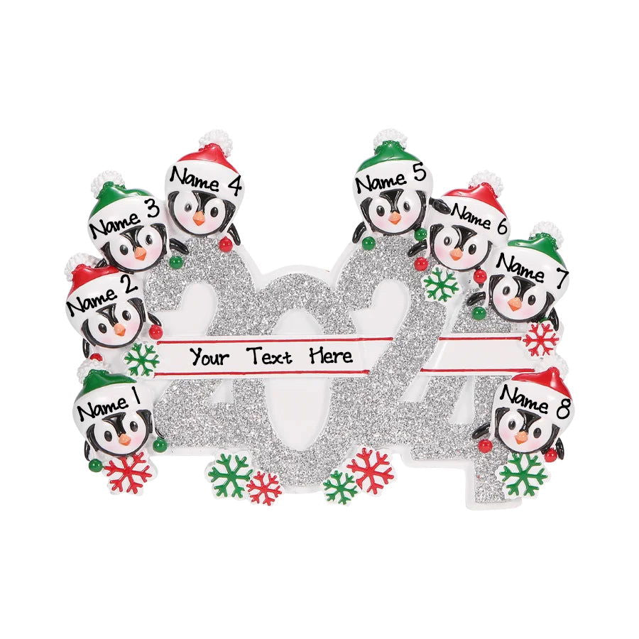 Personalized Family Christmas Ornament (Family of 8)