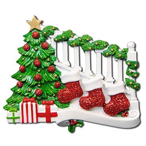 Personalized Family Ornament Bannister with Stocking (Family of 3) Default Title