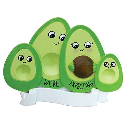 Personalized Family of 4 Christmas Ornament (Avocado Family)