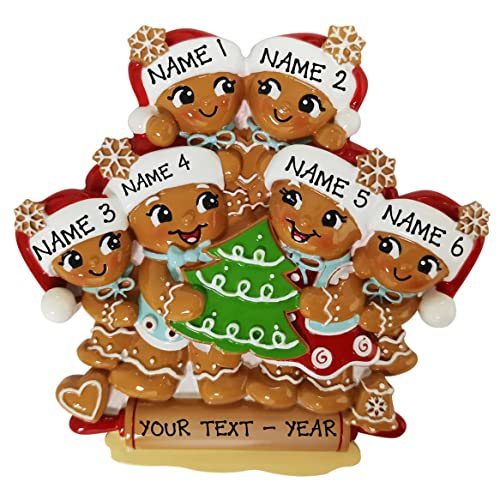 Personalized Family of 6 Christmas Tree Ornament