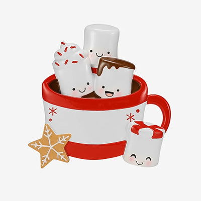 Personalized Hot Cocoa Christmas Ornament (Family of 4)