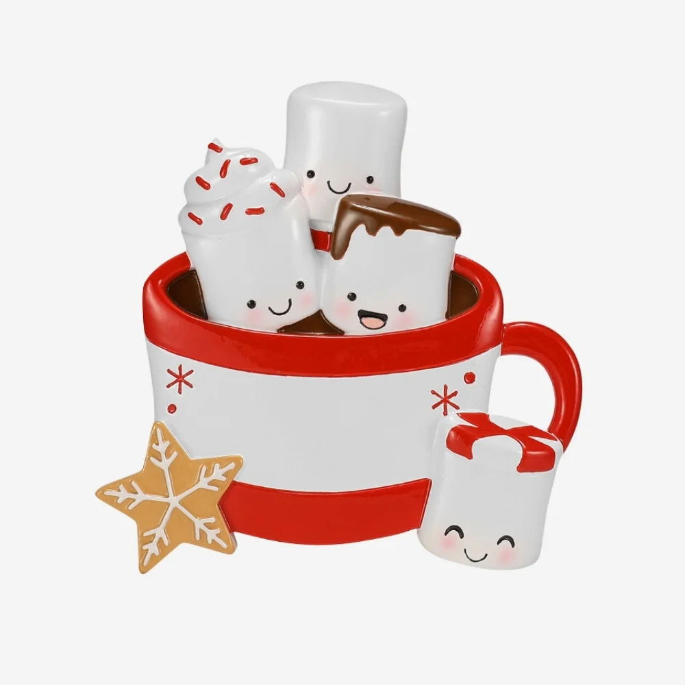 Personalized Hot Cocoa Christmas Ornament (Family of 4)