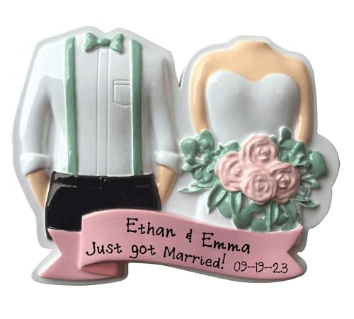 Personalized Just Married Newly Wed Ornament