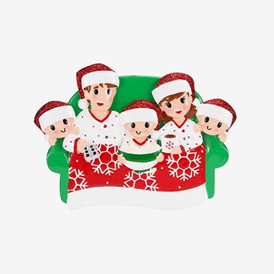 Personalized Movie Night Christmas Ornament (Family of 5)