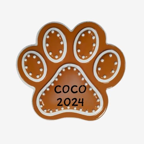 Personalized Ornament Gingerbread Paw Print