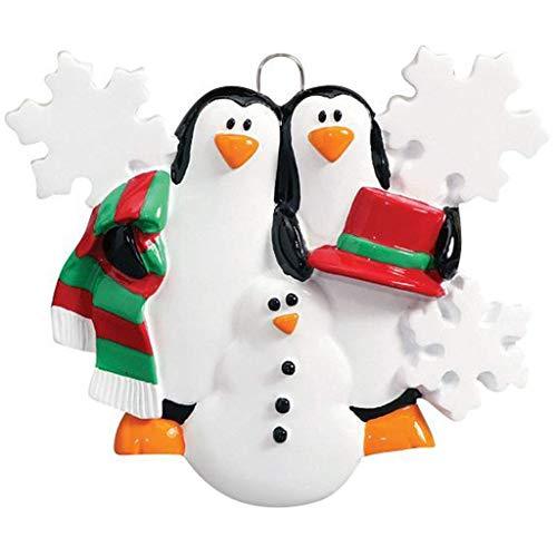 Personalized Penguins Making Snowman (Family of 2) Default Title