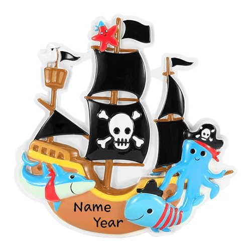 Personalized Pirate Ship Christmas Ornament