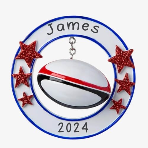 Personalized Rugby Ball Lovers Ornament