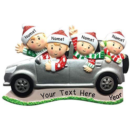 Personalized SUV Car Family 4 Ornament