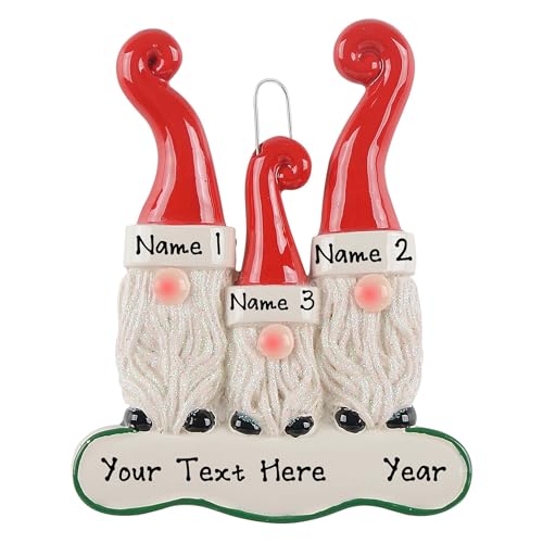 Personalized Santa`s Elf Christmas Ornament (Family of 3)