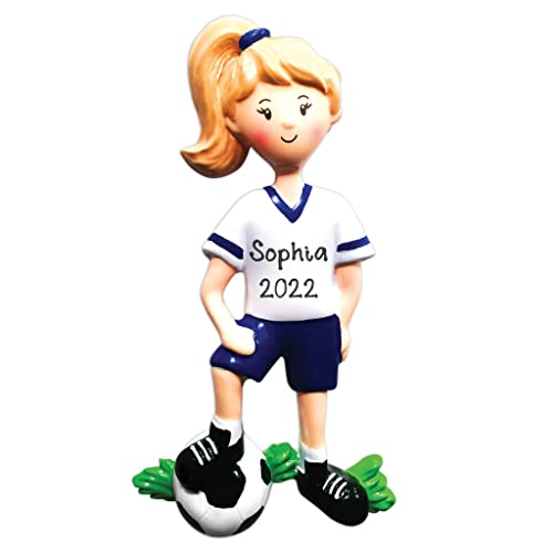 Personalized Soccer Girl Christmas Tree Ornament