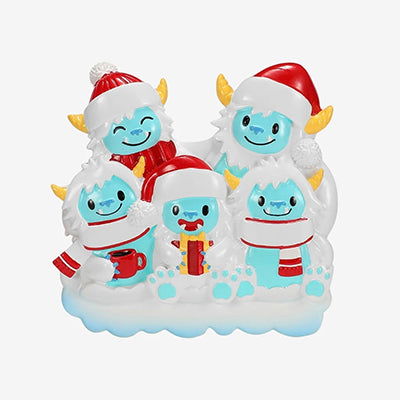 Personalized Yeti Christmas Ornament (Family of 5)