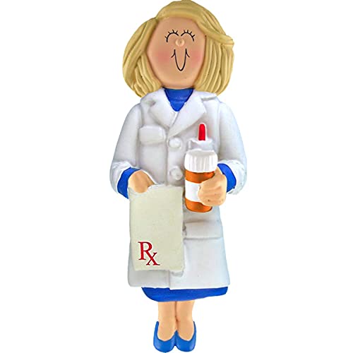 Pharmacist Personalized Ornament (Female Blonde) Default Title