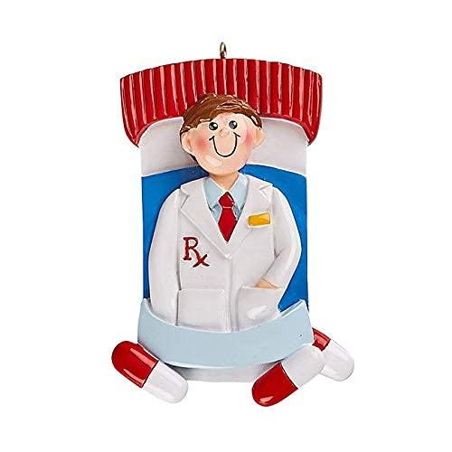 Pharmacist Personalized Ornament (Male Pharmacist) Default Title