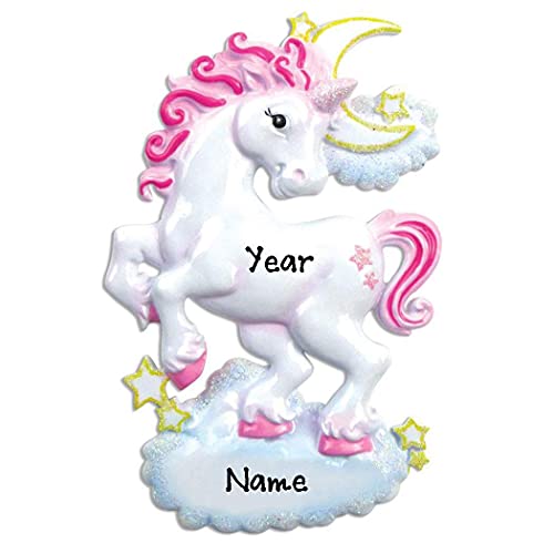 Pink Unicorn Personalized Ornament