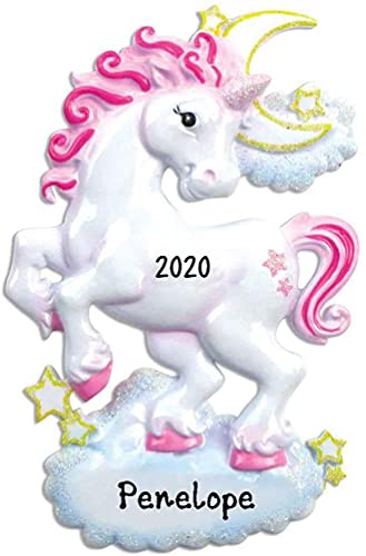 Pink Unicorn Personalized Ornament