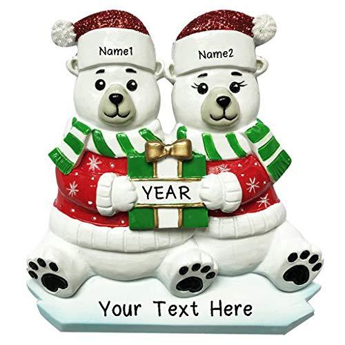 Polar Bear Family Personalized Ornament (Family of 2)