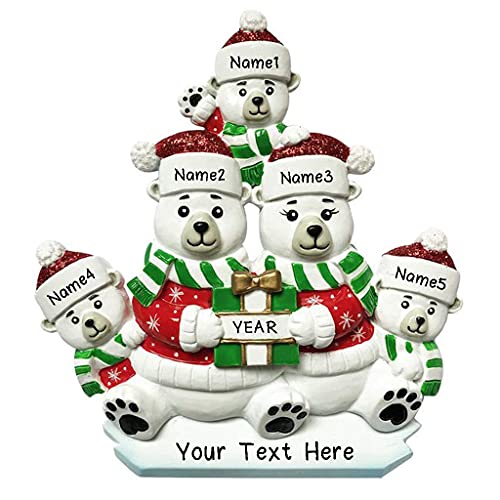 Polar Bear Family Personalized Ornament (Family of 5) Default Title