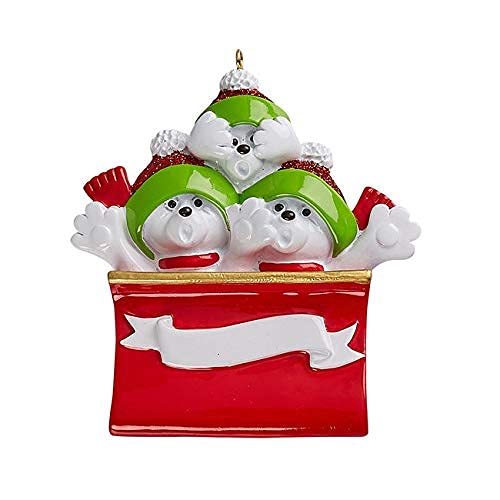 Polar Bear Family Personalized Ornament (Polar Bear Family of 3) Default Title